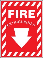 Aluminum, Fire Extinguisher Sign 